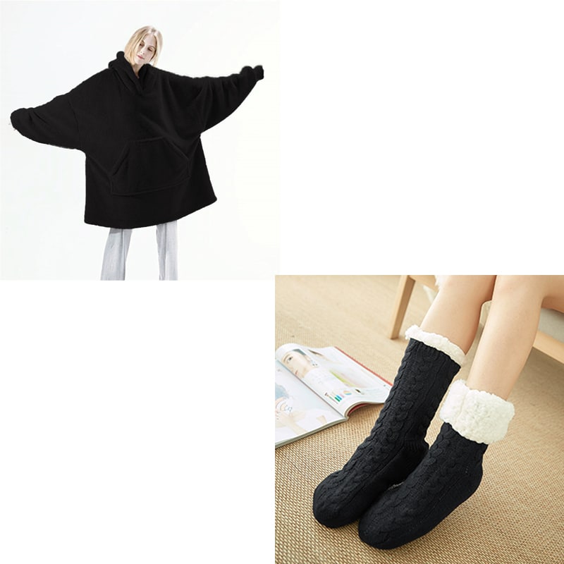 Wearable Blanket Hoodie for Newborn Infant and with Oversized Fleece and Kangaroo Pocket