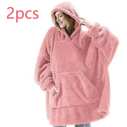 Wearable Blanket Hoodie for Newborn Infant and with Oversized Fleece and Kangaroo Pocket