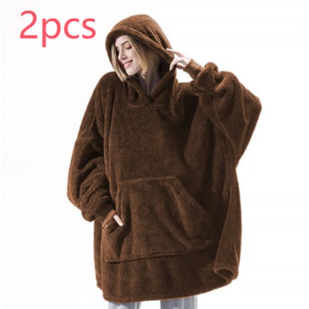 Wearable Blanket Hoodie for Newborn Infant and with Oversized Fleece and Kangaroo Pocket