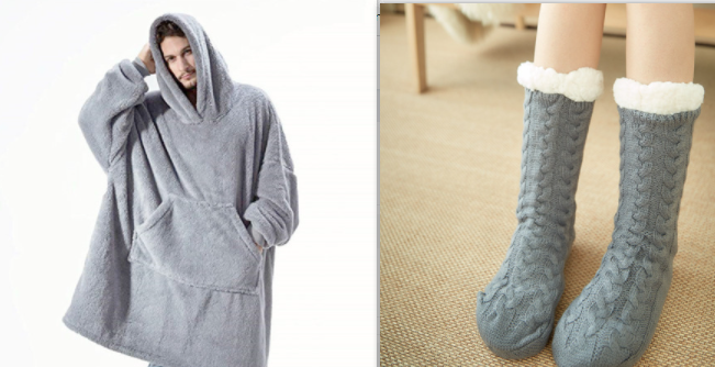 Wearable Blanket Hoodie for Newborn Infant and with Oversized Fleece and Kangaroo Pocket