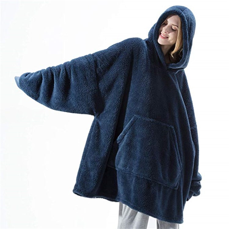 Wearable Blanket Hoodie for Newborn Infant and with Oversized Fleece and Kangaroo Pocket