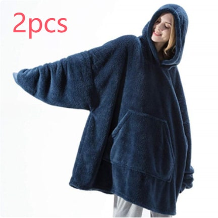 Wearable Blanket Hoodie for Newborn Infant and with Oversized Fleece and Kangaroo Pocket