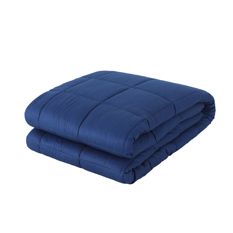 Weighted Blanket for Sleep and Stress Relief with Quilted Cotton Design Throw
