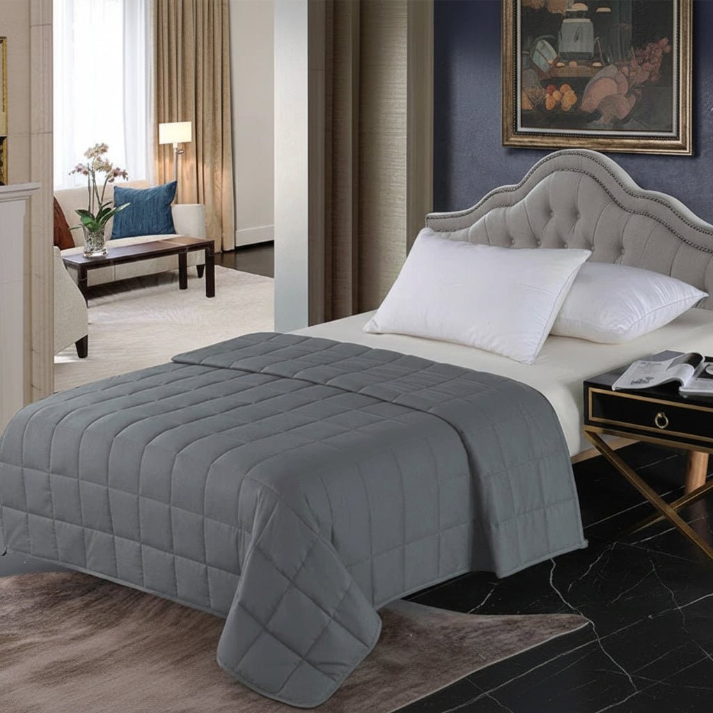 Weighted Blanket for Sleep Anxiety Bed with Quilted Cotton Design Throw