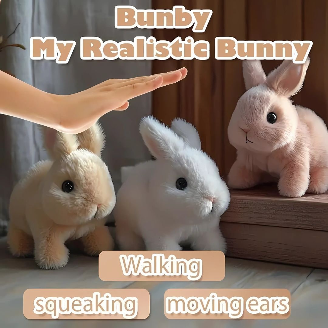 Weighted Stuffed Bunny with Soft Plush Fur and Realistic Features for Emotional Support