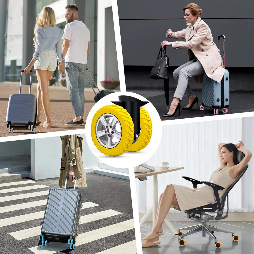 Luggage Wheel Covers Silicone Tire Tread Suitcase Protectors