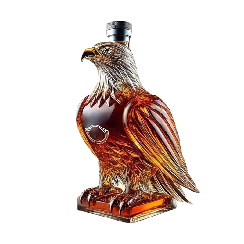 Whiskey Decanter Eagle Glass Stopper Clear Display Gift Liquor