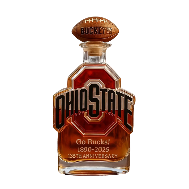 Whiskey Decanter Glass Sports Football Shaped Clear Gift
