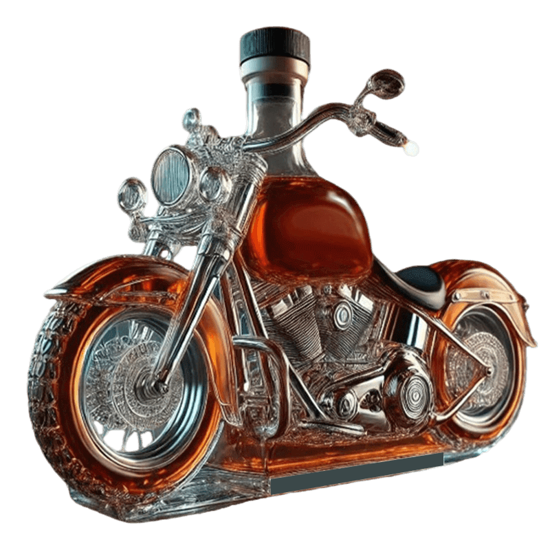 Whiskey Decanter Motorcycle Glass Clear Bottle Cruiser Display Gift Liquor
