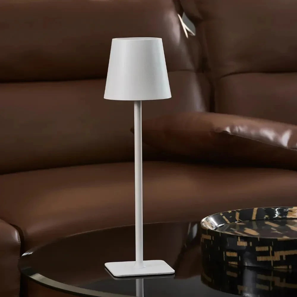 Tall Dimmable Table Lamp Touch‑Control Rechargeable LED Light