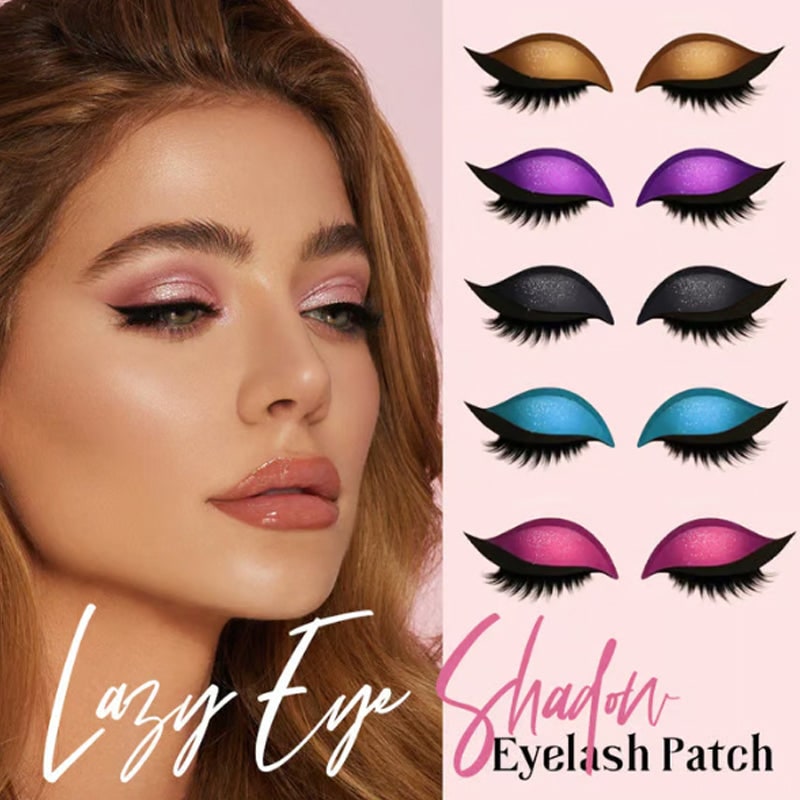 Winged Eyeliner Stickers with False Lashes and Glitter Eyeshadow