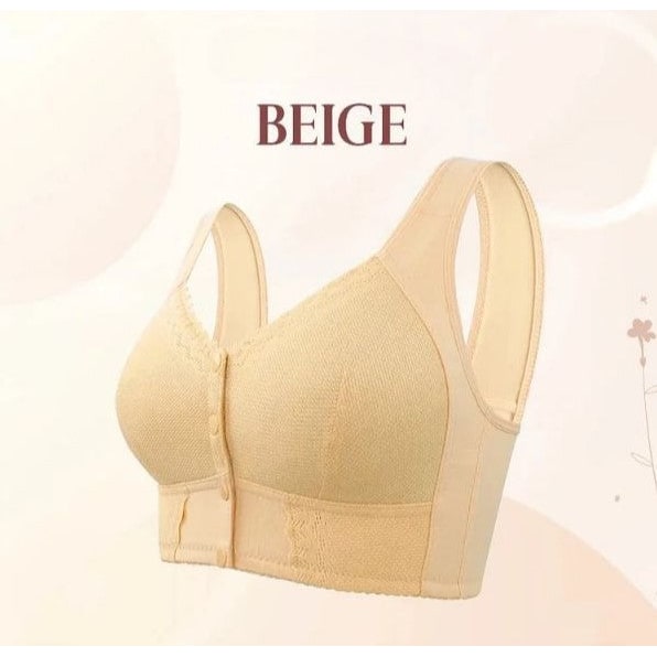Wireless Front Closure Bra Seamless Molded Cups Wide Band