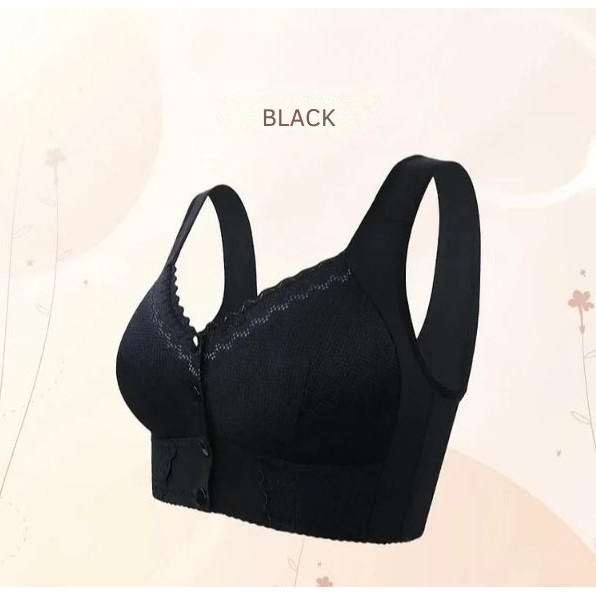 Wireless Front Closure Bra Seamless Molded Cups Wide Band