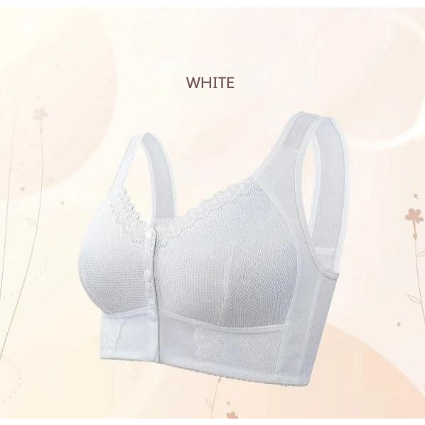 Wireless Front Closure Bra Seamless Molded Cups Wide Band
