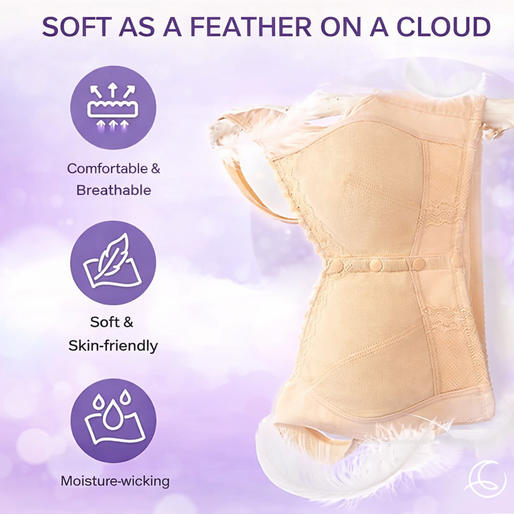 Wireless Front Closure Bra Seamless Molded Cups Wide Band