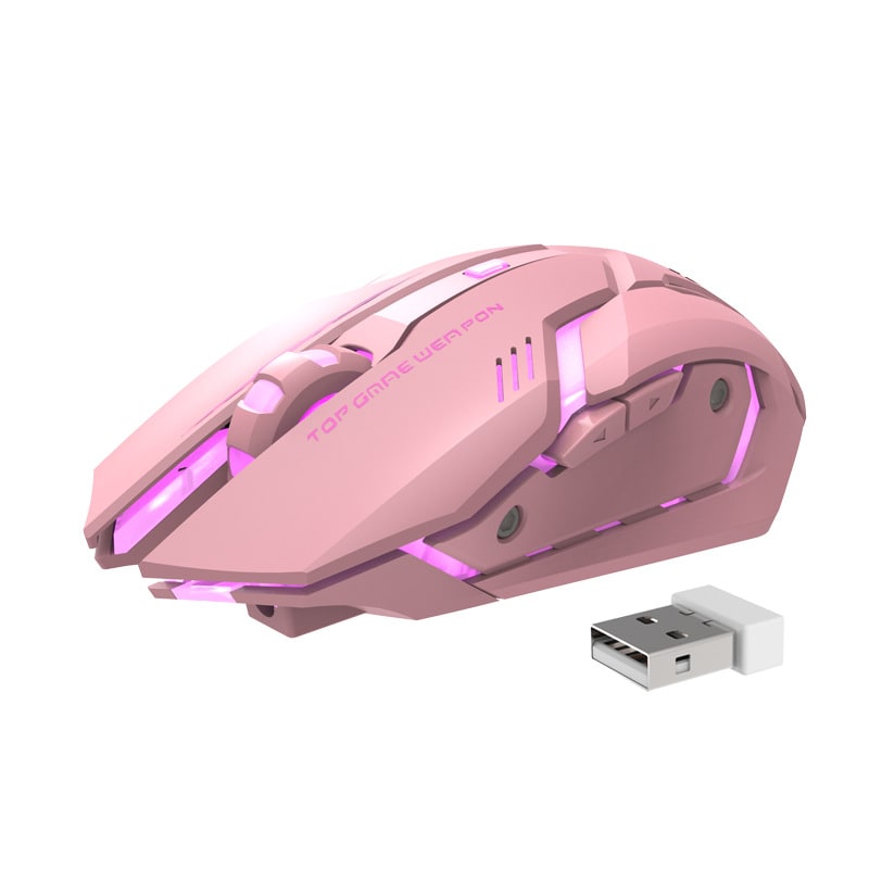 Wireless Gaming Mouse with Ergonomic Design LED Backlighting and Rechargeable Battery