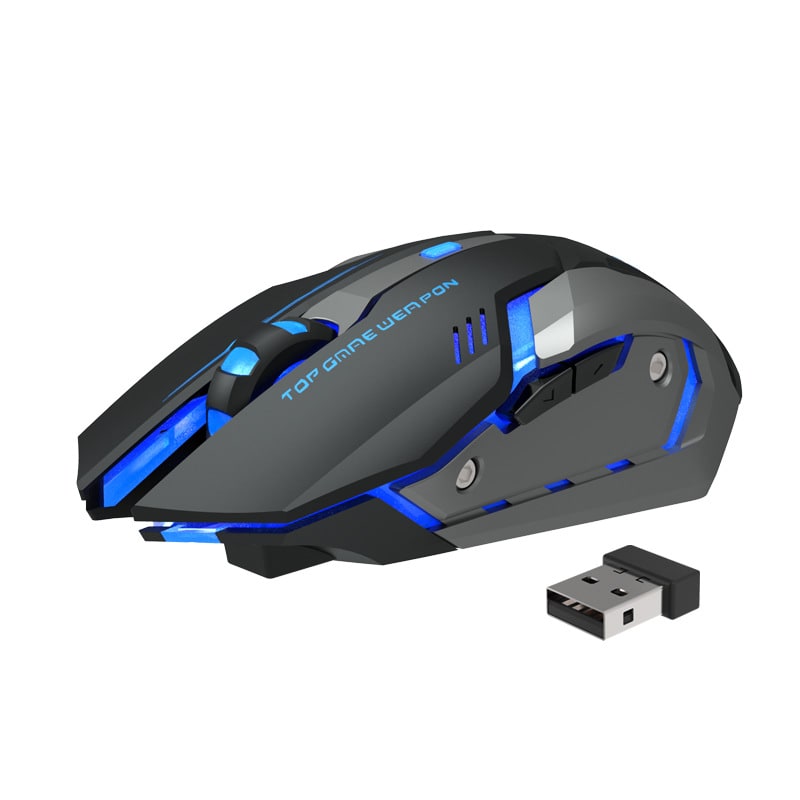 Wireless Gaming Mouse with Ergonomic Design LED Backlighting and Rechargeable Battery