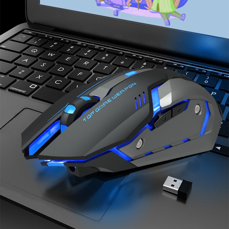 Wireless Gaming Mouse with Ergonomic Design LED Backlighting and Rechargeable Battery