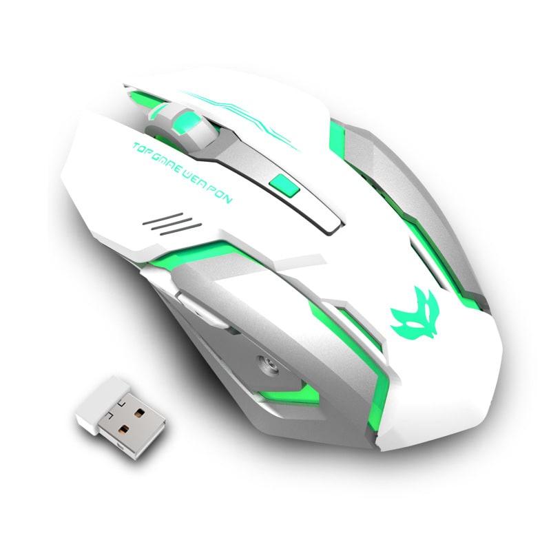 Wireless Gaming Mouse with Ergonomic Design LED Backlighting and Rechargeable Battery