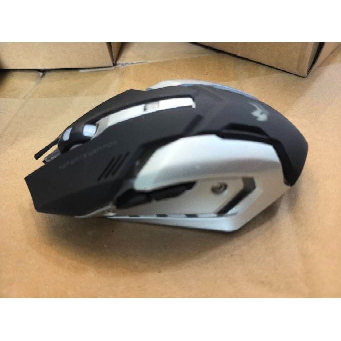 Wireless Gaming Mouse with Ergonomic Design LED Backlighting and Rechargeable Battery