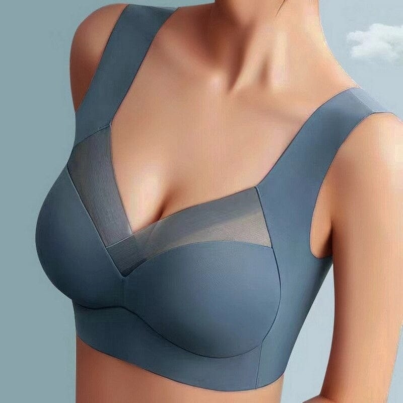 Wireless Push Up Bra Comfort Seamless Mesh Removable Pad Wide Strap No Wire