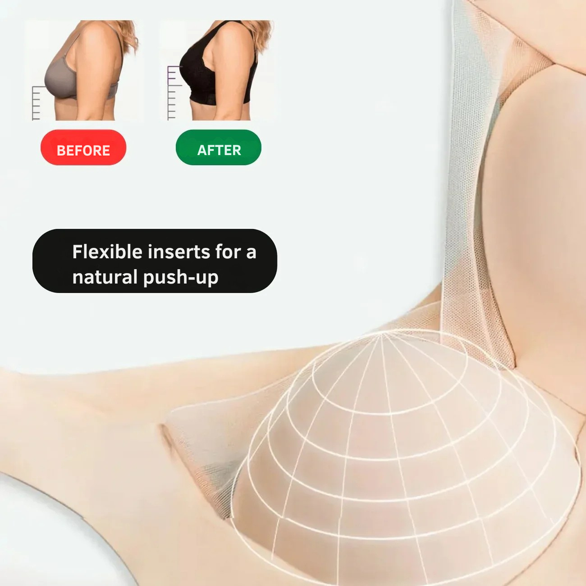 Wireless Push Up Bra Comfort Seamless Mesh Removable Pad Wide Strap No Wire