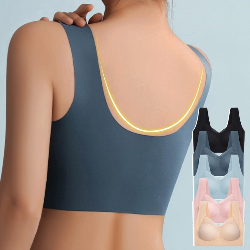 Wireless Push Up Bra Comfort Seamless Mesh Removable Pad Wide Strap No Wire
