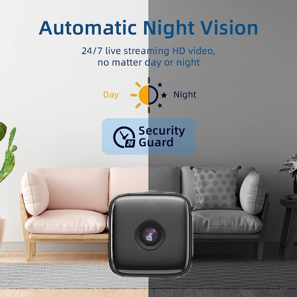 Wireless Security Camera Indoor Mini Spy Night Vision Motion Detection