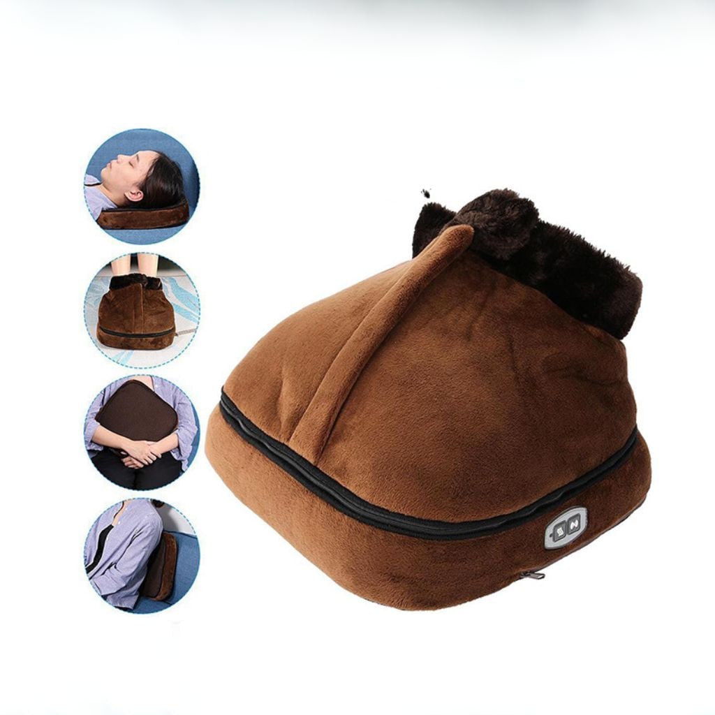 Women's Electric Foot Massager Machine with Shiatsu Vibration Heat and Plush Heated Warmer Spa