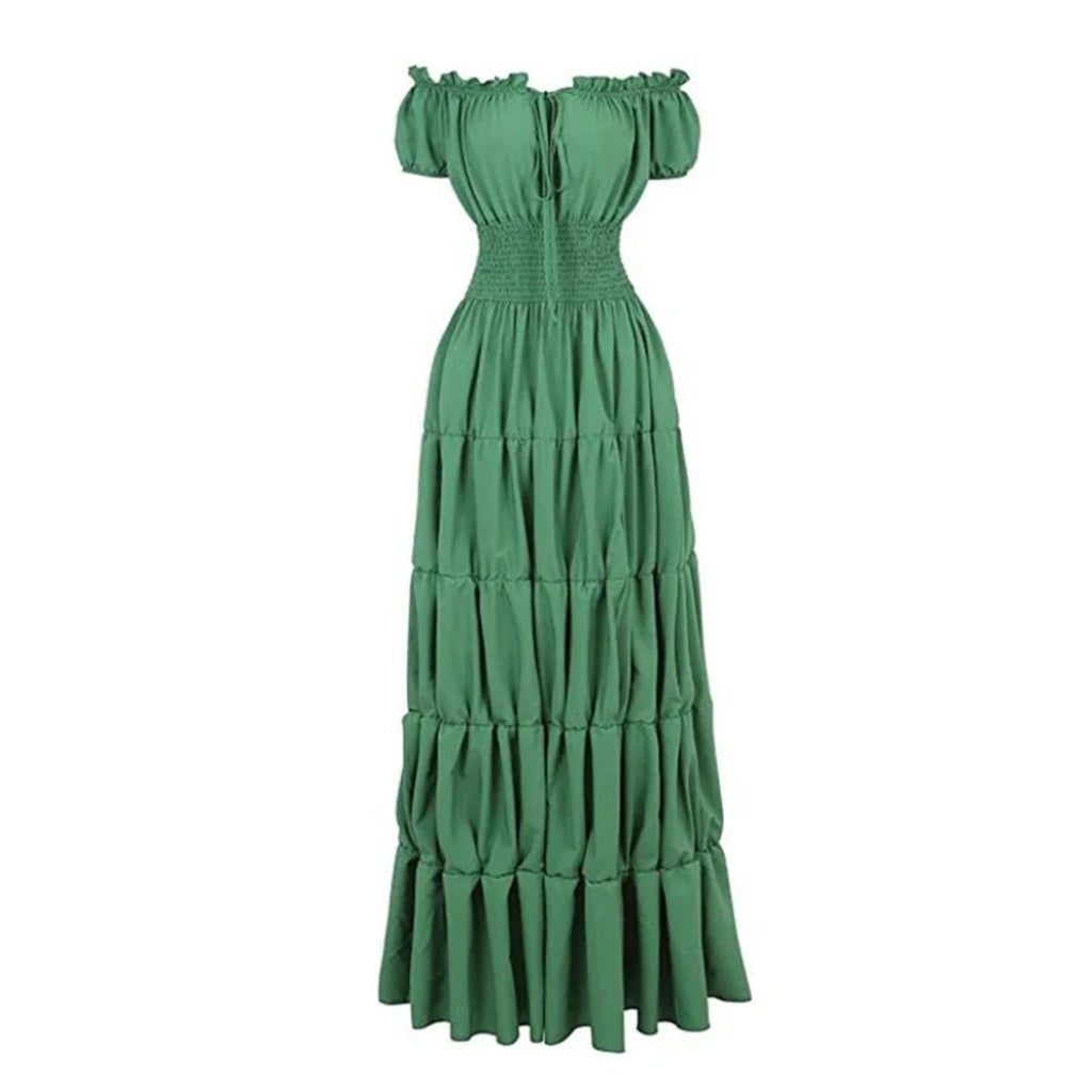 Women's Halloween Maxi Dress Off-Shoulder Boho Peasant with Smocked Waist Dresses