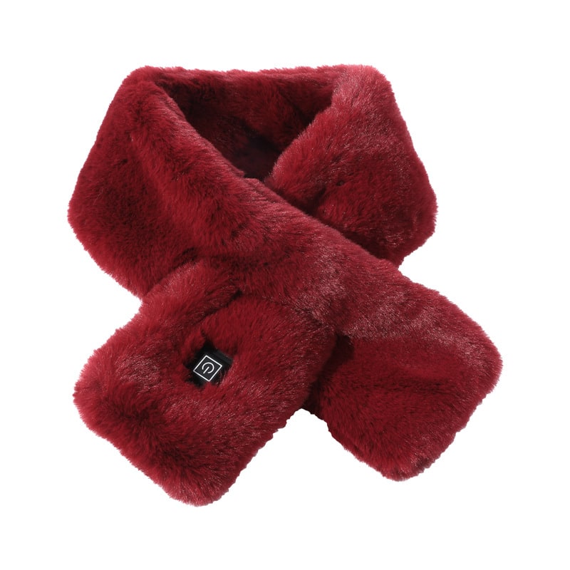 Women's Heated Scarf and Neck Wrap with Faux Fur USB Electric Warming Pad Three-Gear Temperature Control