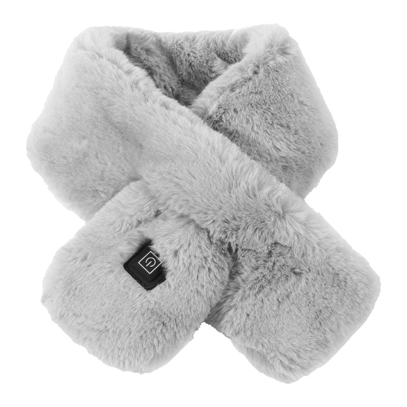 Women's Heated Scarf and Neck Wrap with Faux Fur USB Electric Warming Pad Three-Gear Temperature Control
