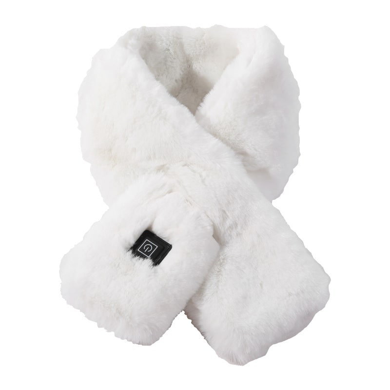 Women's Heated Scarf and Neck Wrap with Faux Fur USB Electric Warming Pad Three-Gear Temperature Control