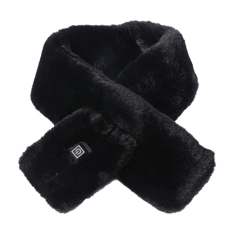 Women's Heated Scarf and Neck Wrap with Faux Fur USB Electric Warming Pad Three-Gear Temperature Control