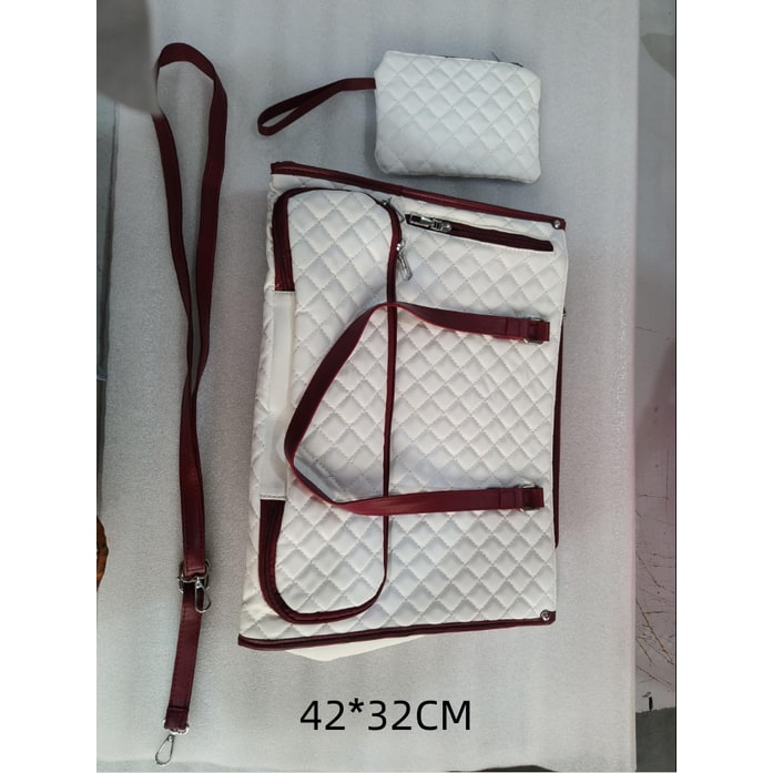 Women's Insulated Lunch Bag Tote with Quilted Faux Leather and Matching Wristlet Purse