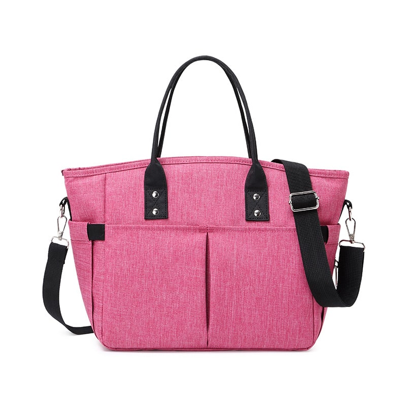 Women's Insulated Lunch Bag Tote with Shoulder Strap and Front Pockets