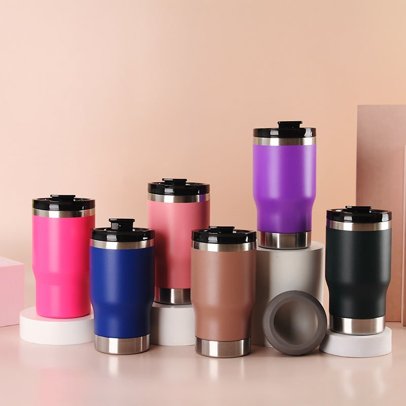 Women's Insulated Travel Mug and Coffee with Stainless Steel Leak Proof Lid Non-Slip Silicone Ring