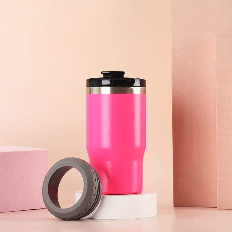 Women's Insulated Travel Mug and Coffee with Stainless Steel Leak Proof Lid Non-Slip Silicone Ring