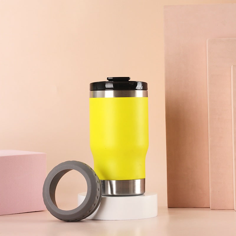 Women's Insulated Travel Mug and Coffee with Stainless Steel Leak Proof Lid Non-Slip Silicone Ring