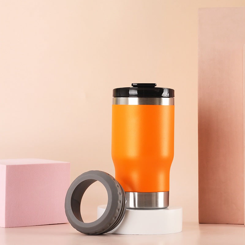 Women's Insulated Travel Mug and Coffee with Stainless Steel Leak Proof Lid Non-Slip Silicone Ring
