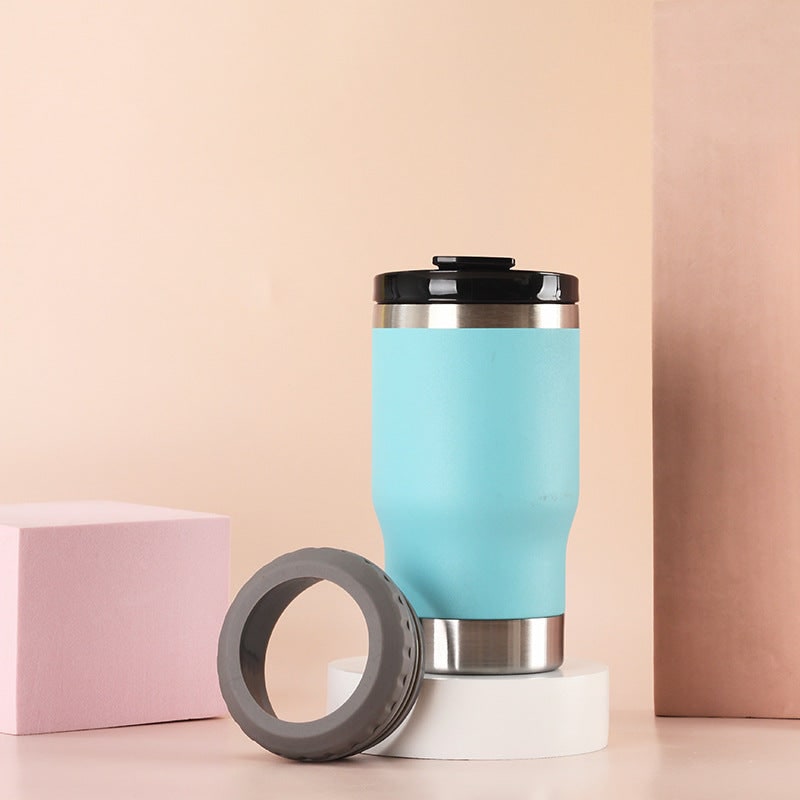 Women's Insulated Travel Mug and Coffee with Stainless Steel Leak Proof Lid Non-Slip Silicone Ring