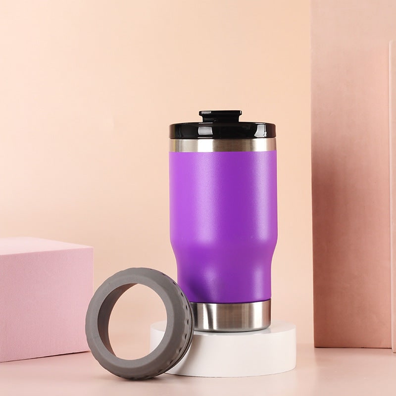 Women's Insulated Travel Mug and Coffee with Stainless Steel Leak Proof Lid Non-Slip Silicone Ring