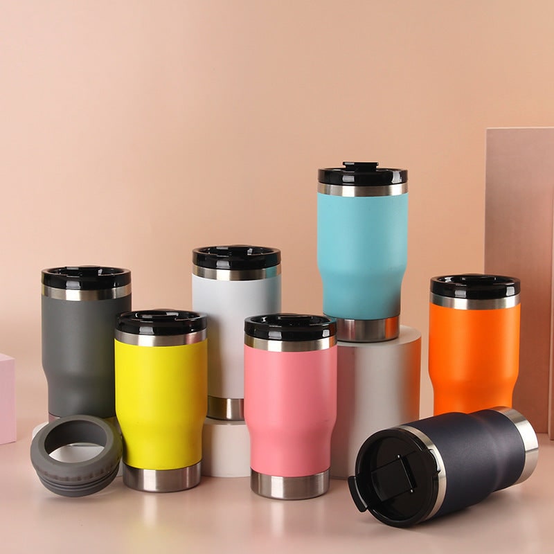 Women's Insulated Travel Mug and Coffee with Stainless Steel Leak Proof Lid Non-Slip Silicone Ring