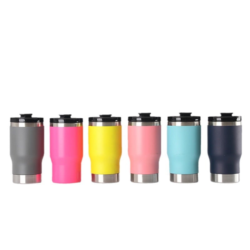 Women's Insulated Travel Mug and Coffee with Stainless Steel Leak Proof Lid Non-Slip Silicone Ring