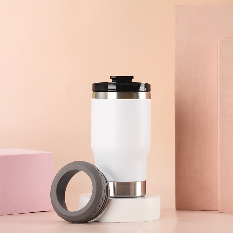 Women's Insulated Travel Mug and Coffee with Stainless Steel Leak Proof Lid Non-Slip Silicone Ring