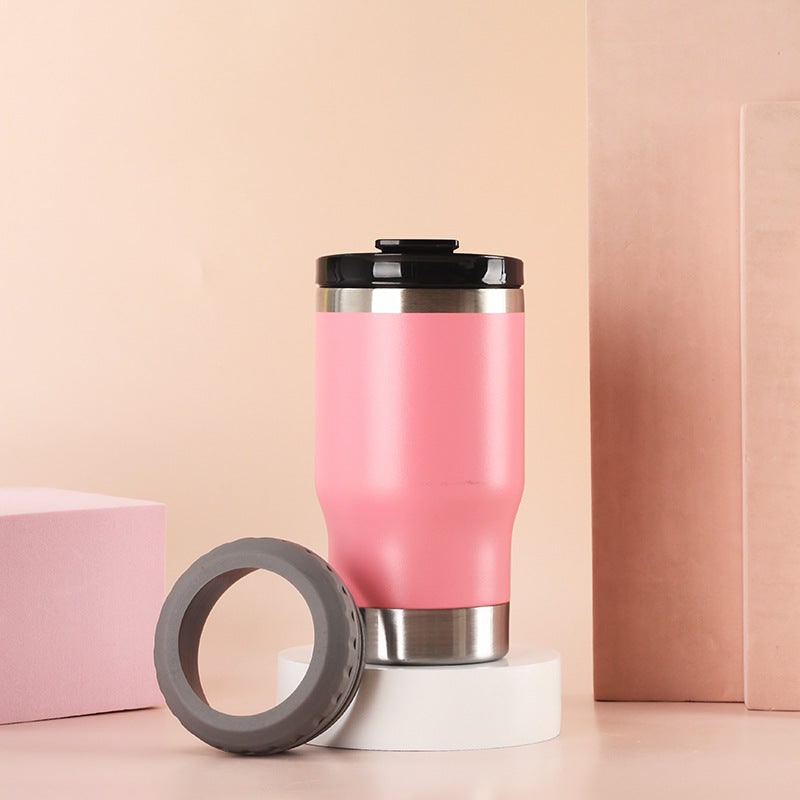 Women's Insulated Travel Mug and Coffee with Stainless Steel Leak Proof Lid Non-Slip Silicone Ring