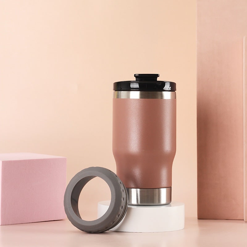 Women's Insulated Travel Mug and Coffee with Stainless Steel Leak Proof Lid Non-Slip Silicone Ring