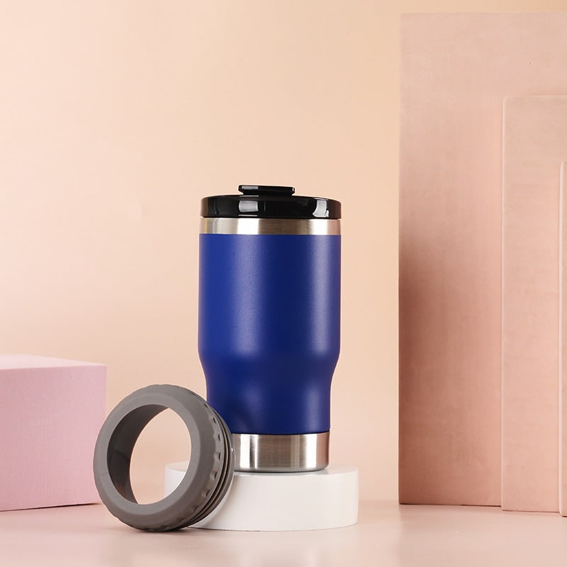 Women's Insulated Travel Mug and Coffee with Stainless Steel Leak Proof Lid Non-Slip Silicone Ring