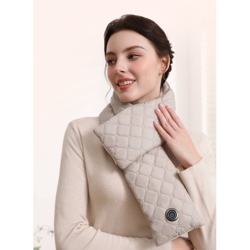 Women's Neck Scarf Warmer with Heated Quilted Design and Three Temperature Settings Warm