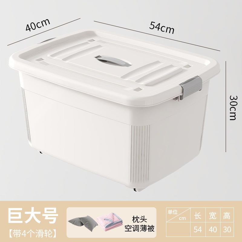Women's Plastic Storage Bin with Latching Lid Stackable Design and Carrying Handle Totes